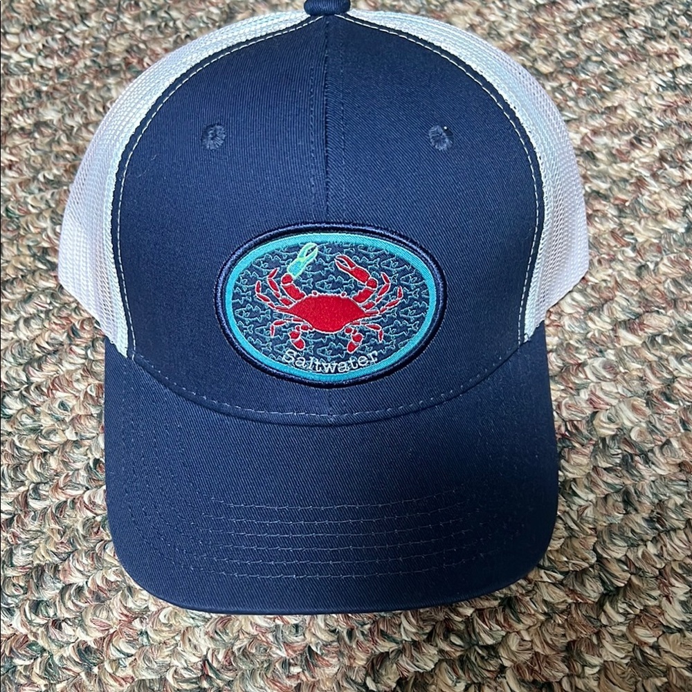 Navy Blue Crab Embroidered Cap
